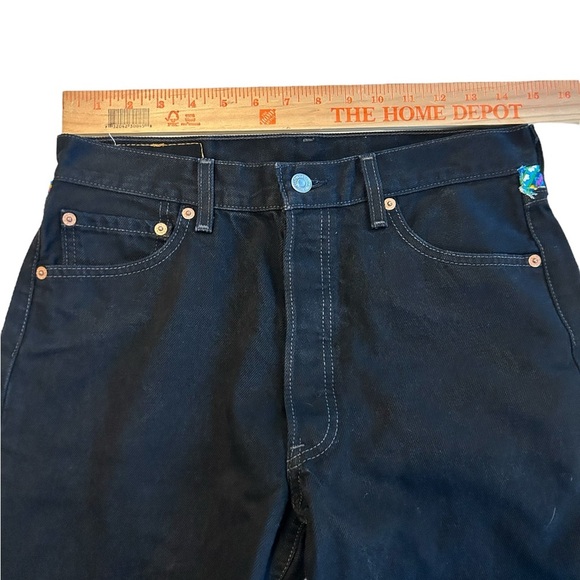 Vintage 80s Levis 501 Custom Flare Denim Button Fly Hippie USA Actual 30 x 29.5 - Picture 11 of 14